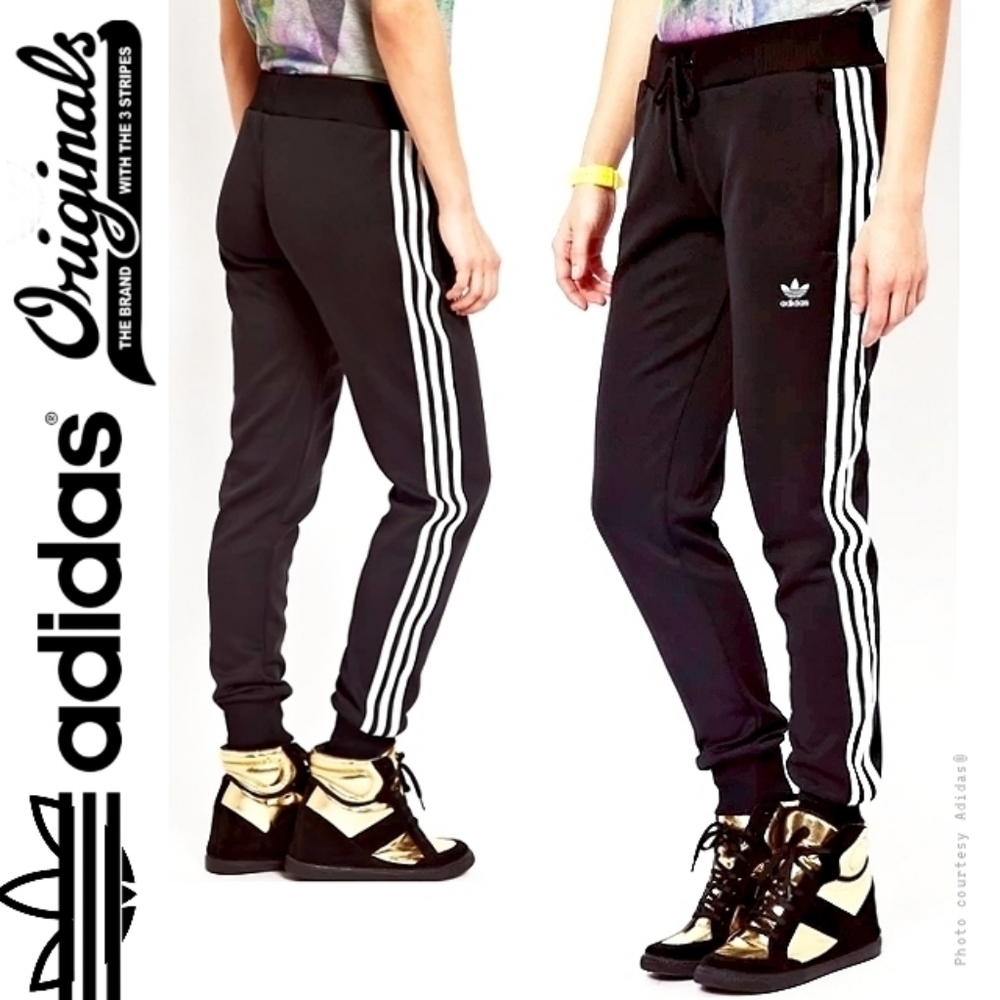 Adidas Originals black 3 stripe SST Track Pants